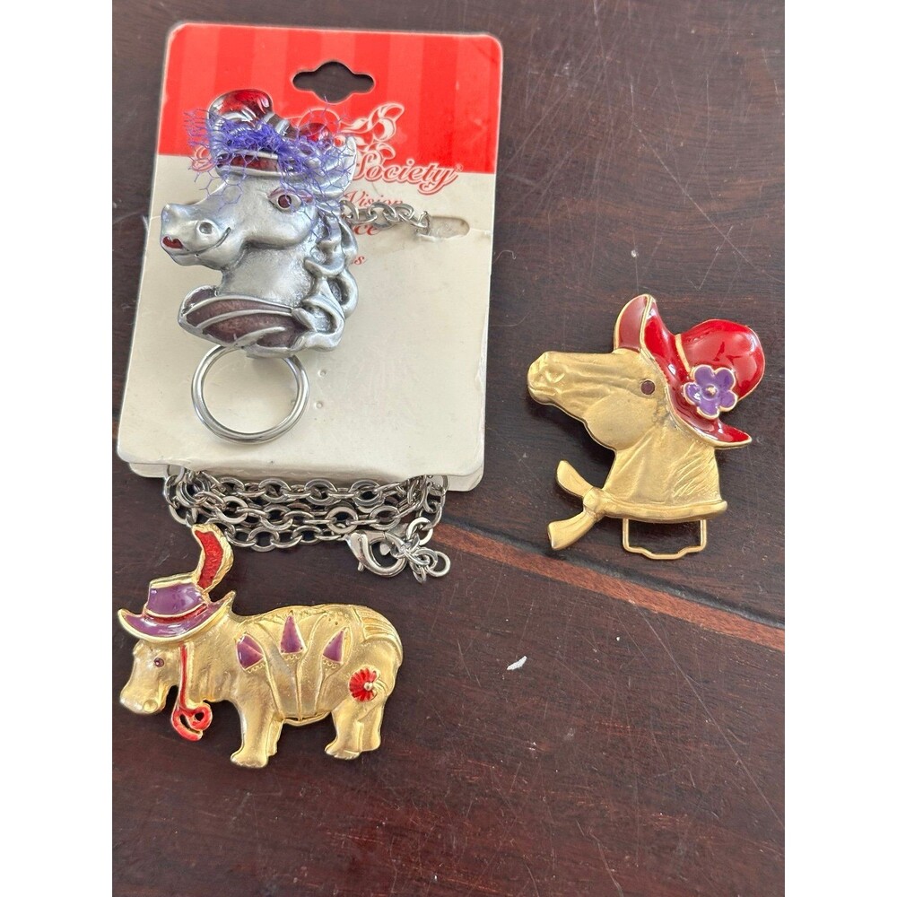 Red Hat Society Brooches/GlassesHolder ,Necklace (3)